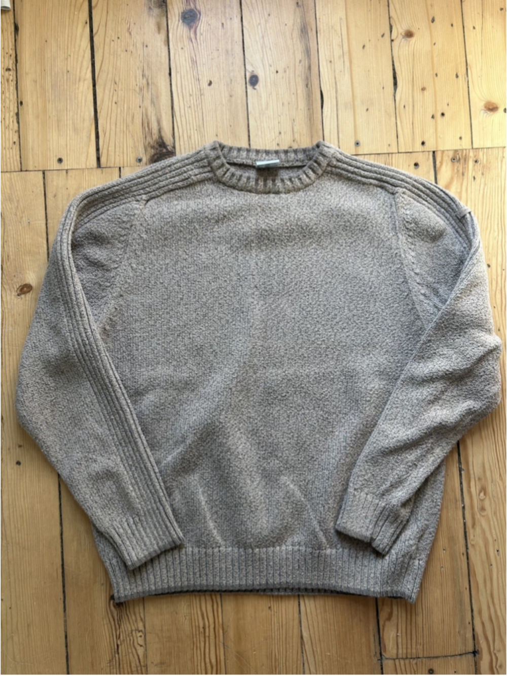 Columbia Sportswear Mens XL Oatmeal Ribbed Knit Long Sleeve Sweater